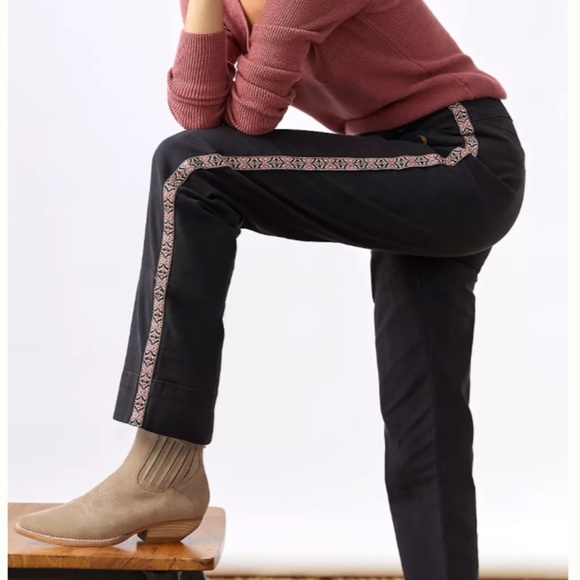 Anthropologie Tapered Side Stripe Pants - Picture 1 of 7